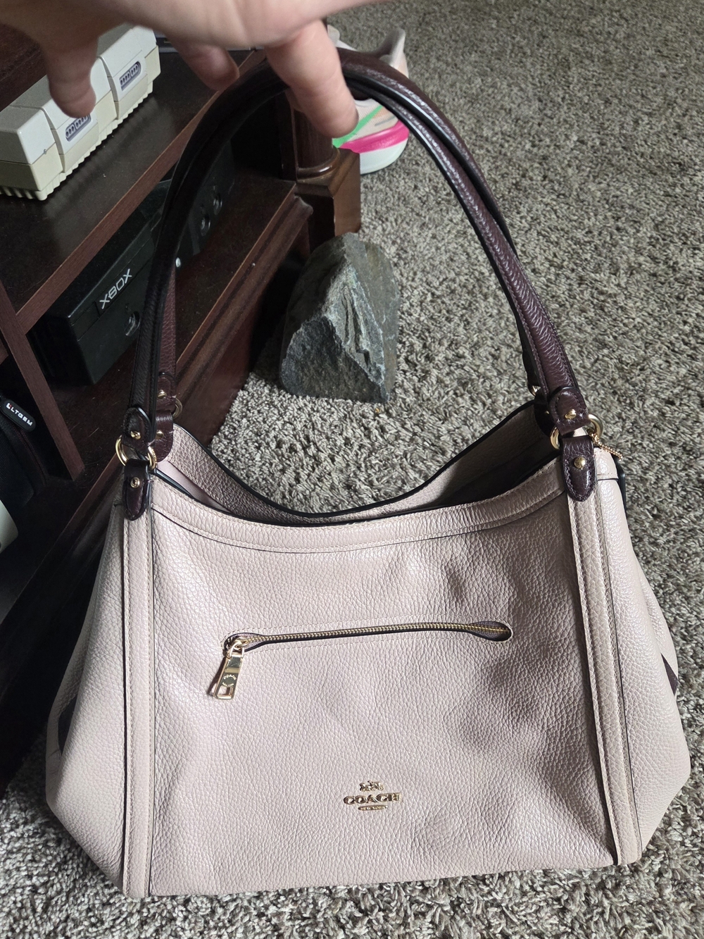 Coach Kristy Shoulder Bag Colorblock Washed Mauve Cranberry - MINT